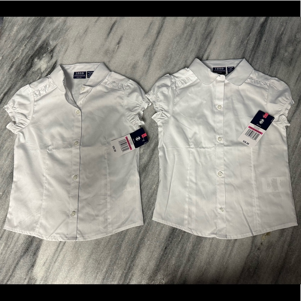 2 XXS Girls IZOD button school uniform shirts